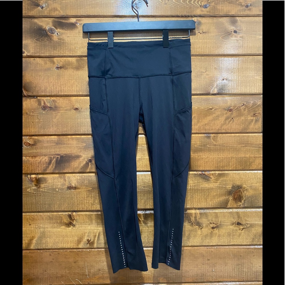 Lululemon Black Fast & Free Crop *Nulux 19"
